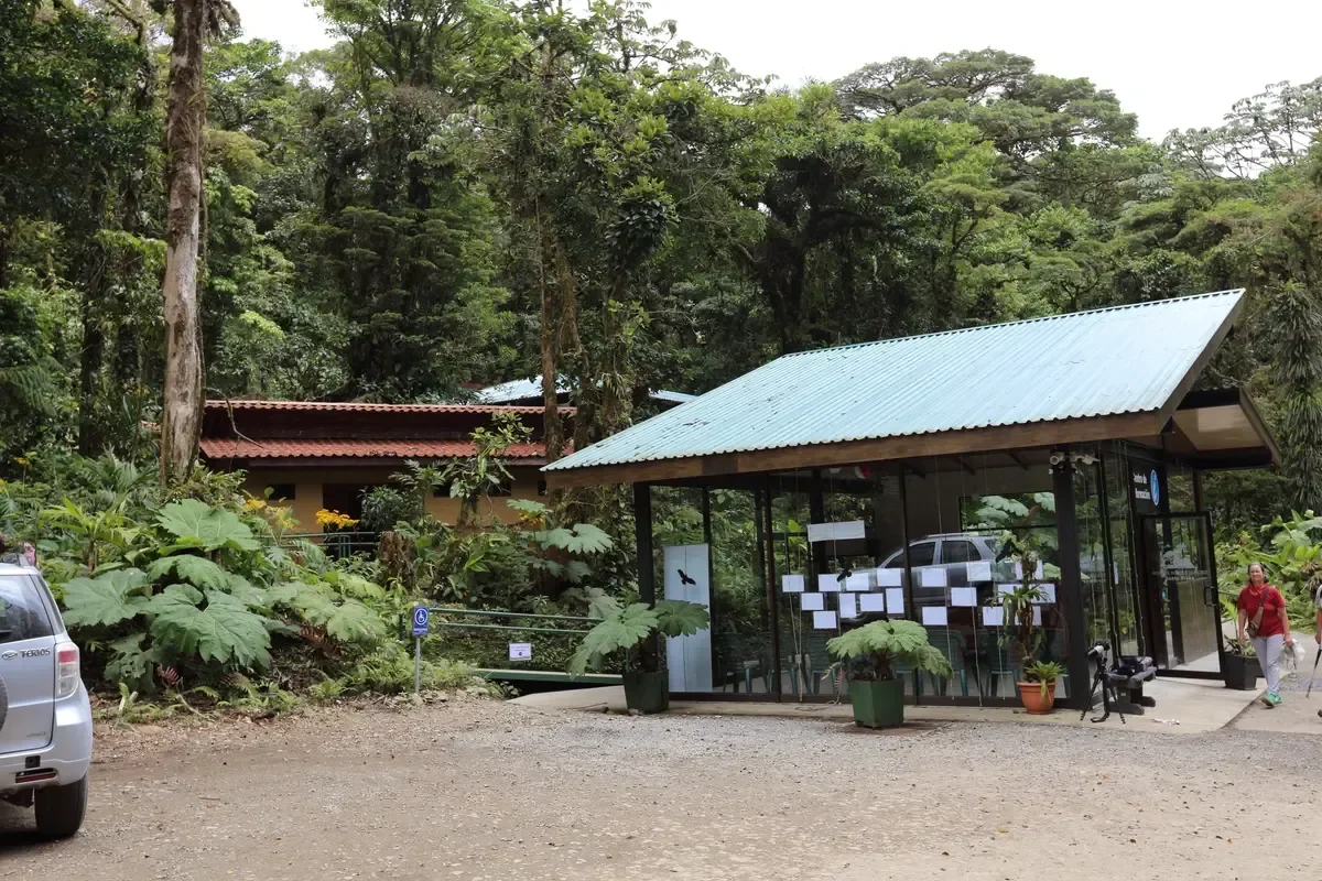 The Santa Elena reserve reception, where visitors on a Monteverde cloud forest tour pay the entrance